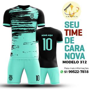 Camiseta de Futebol - Modelo 0312   Impressão Total do Tecido   