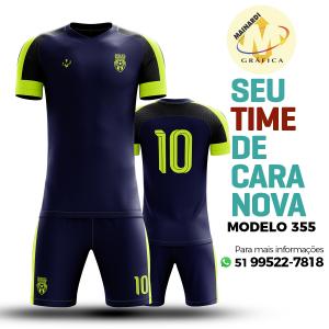 Camiseta de Futebol - Modelo 0355   Impressão Total do Tecido   