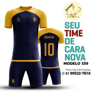 Camiseta de Futebol - Modelo 0359   Impressão Total do Tecido   