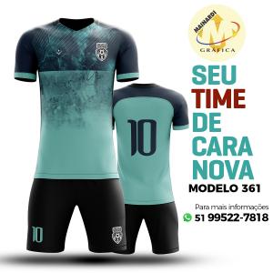 Camiseta de Futebol - Modelo 0361   Impressão Total do Tecido   