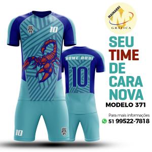 Camiseta de Futebol - Modelo 0371   Impressão Total do Tecido   