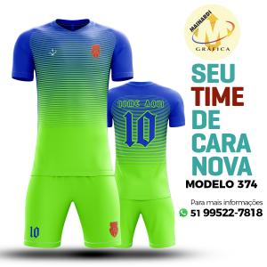 Camiseta de Futebol - Modelo 0374   Impressão Total do Tecido   