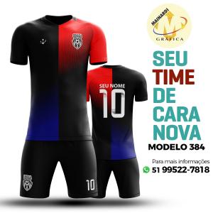 Camiseta de Futebol - Modelo 0384   Impressão Total do Tecido   