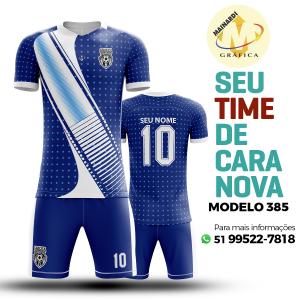 Camiseta de Futebol - Modelo 0385   Impressão Total do Tecido   