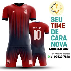 Camiseta de Futebol - Modelo 0387   Impressão Total do Tecido   