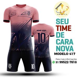 Camiseta de Futebol - Modelo 0417   Impressão Total do Tecido   