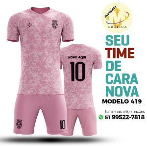 Camiseta de Futebol - Modelo 0419   Impressão Total do Tecido   