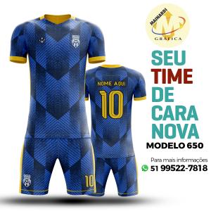 Camiseta de Futebol - Modelo 0650   Impressão Total do Tecido   