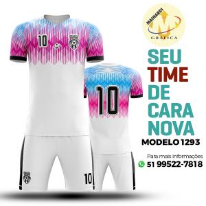 Camiseta de Futebol - Modelo 1293   Impressão Total do Tecido   