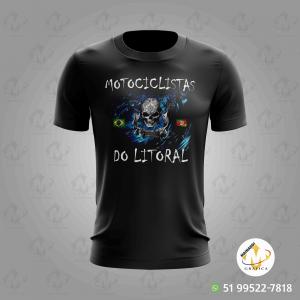 Camiseta Motociclistas do Litoral - ref 365 Tecido Dry Fit com Elastano     