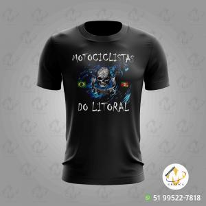 CAMISETA MOTOCICLISTAS DO LITORAL - Ref 366 Tecido Poliéster com Elastano     