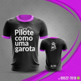 Ref. 147 - Camiseta Princesas Duas Rodas Tecido Dry Fit com Elastano  Impressão Total do Tecido   