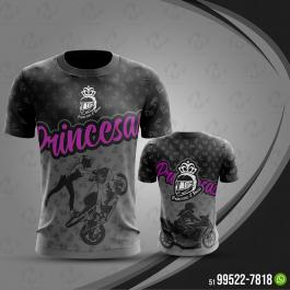 Ref. 150 - Camiseta Princesas Duas Rodas Tecido Dry Fit com Elastano  Impressão Total do Tecido   